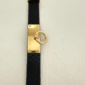 MICHAEL KORS HAMILTON DOUBLE WRAP BRACELET BLACK PYTHON EMBOSSED LEATHER